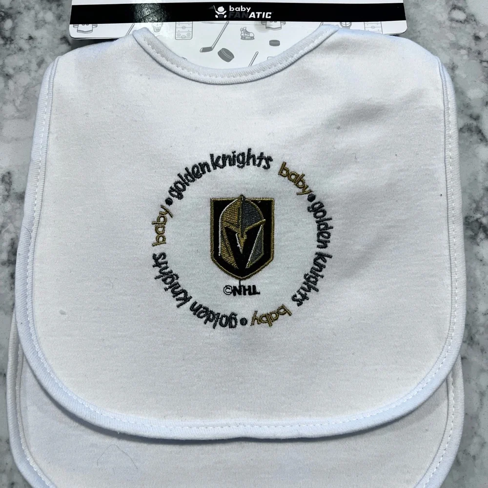 Set of 2 Vegas Golden Knights baby bib set NHL New